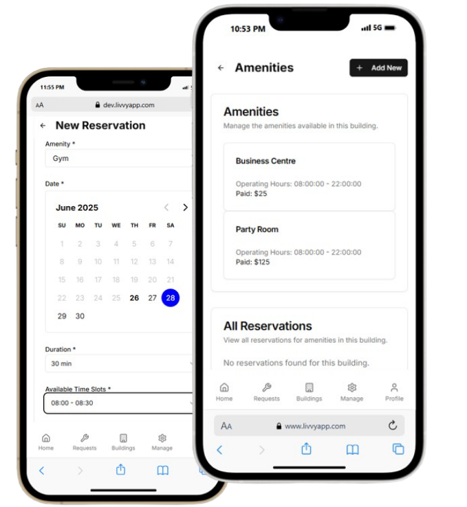 Amenity booking collage
